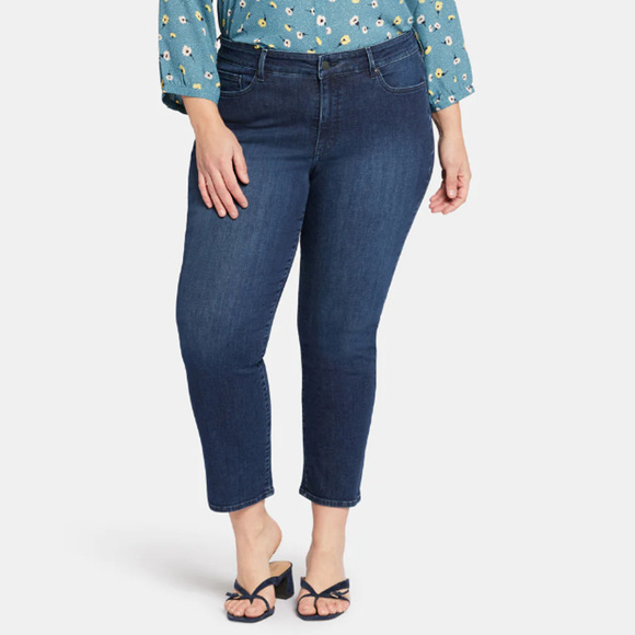 NYDJ Marilyn Straight Ankle Jeans High Rise Breathtaking Dark Wash Plus Size 20W - Picture 1 of 9